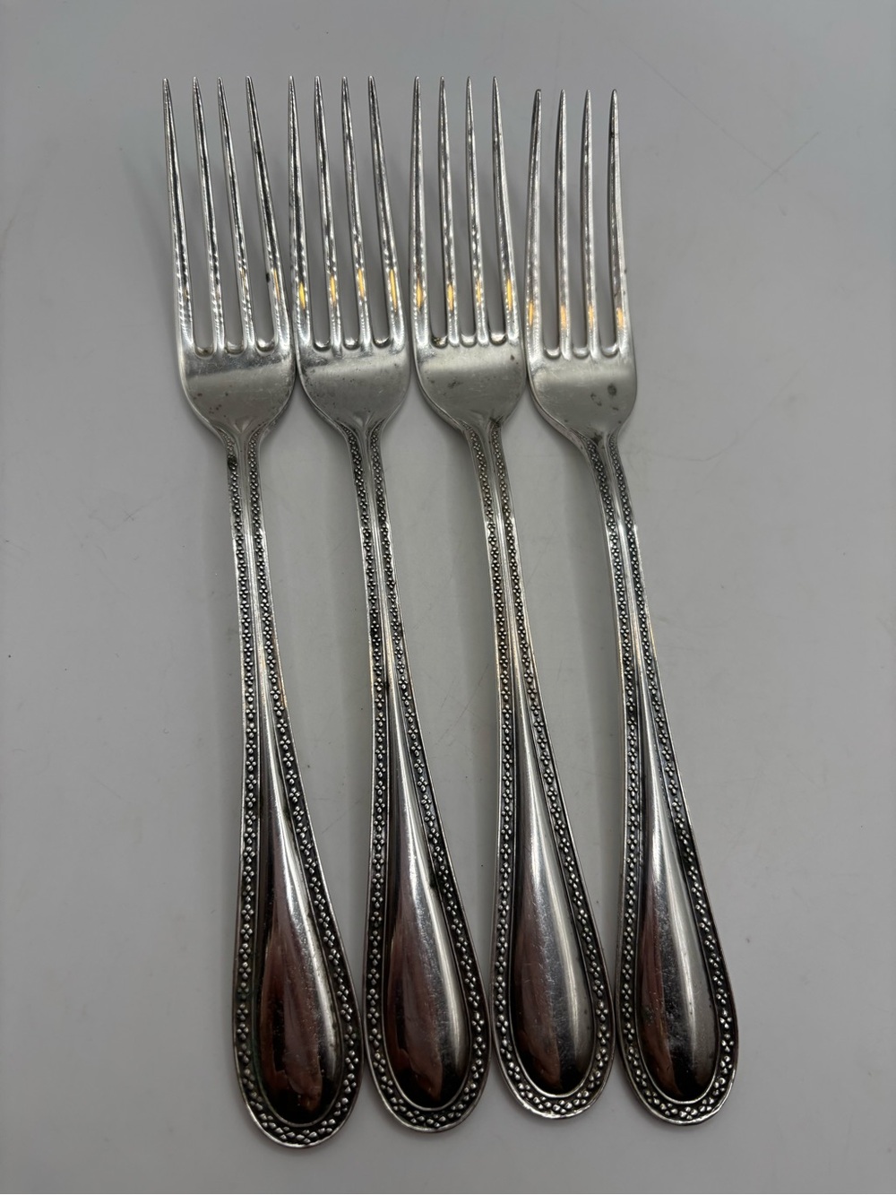 Fairmont Fine Silverplate Marquise 4 Dinner Forks Set Discontinued Replacement